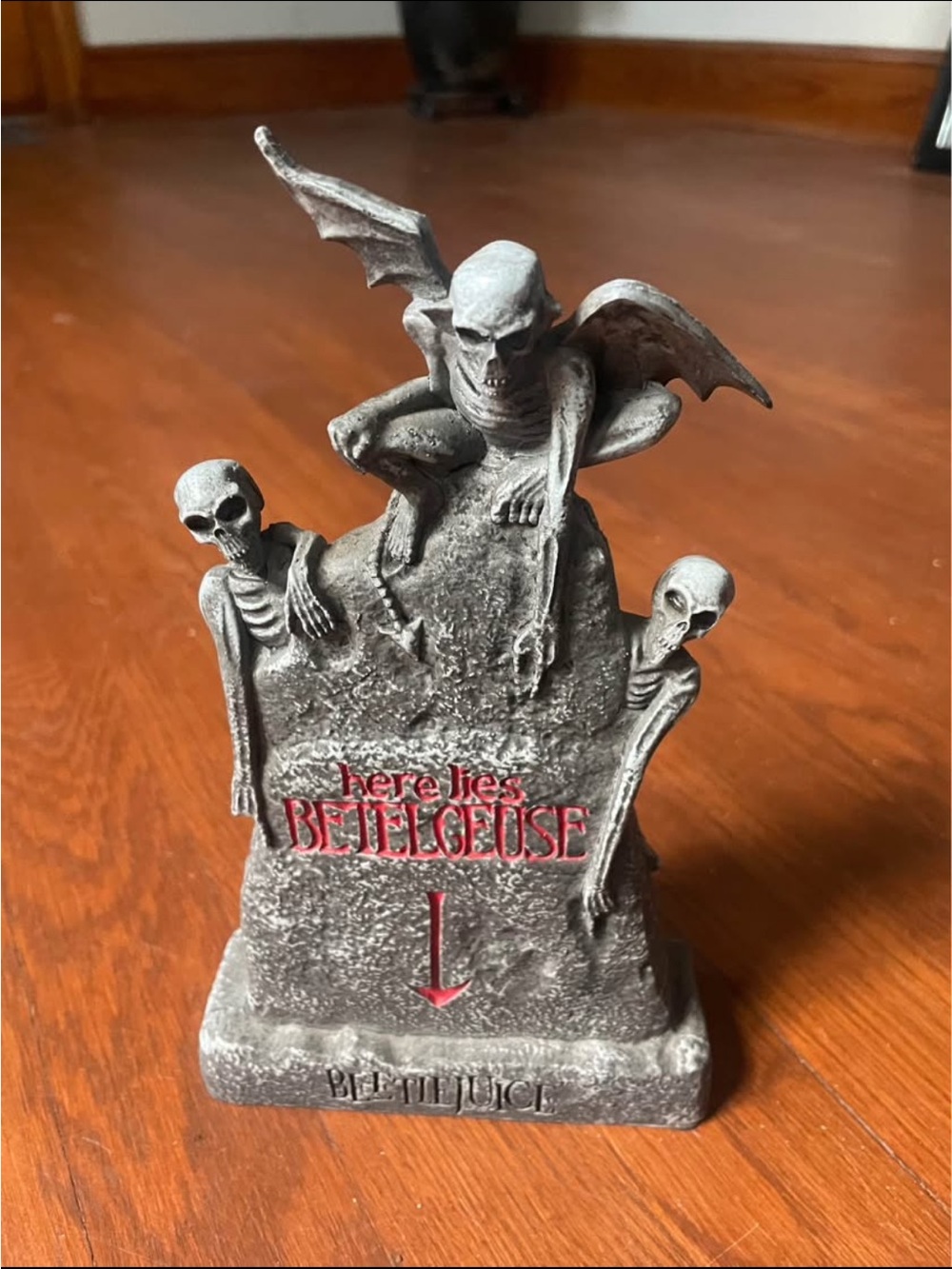 Beetlejuice Inspired Gray Gargoyle Tombstone Figurine - Decorative Home Art